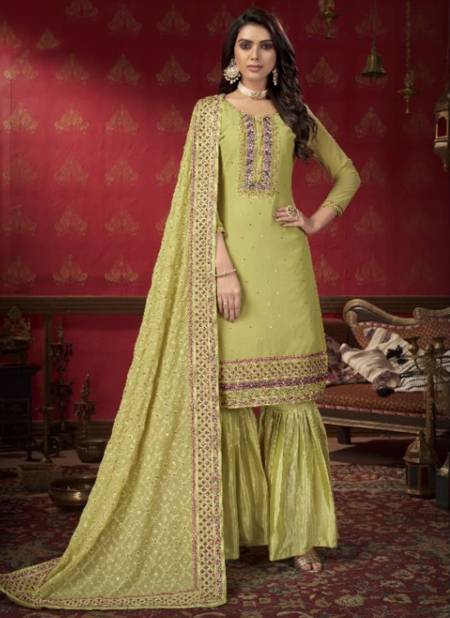Green Colour Zeeya Erina Varni New Exclusive Faux Georgette Festive Wear Salwar Suit Collection 1402